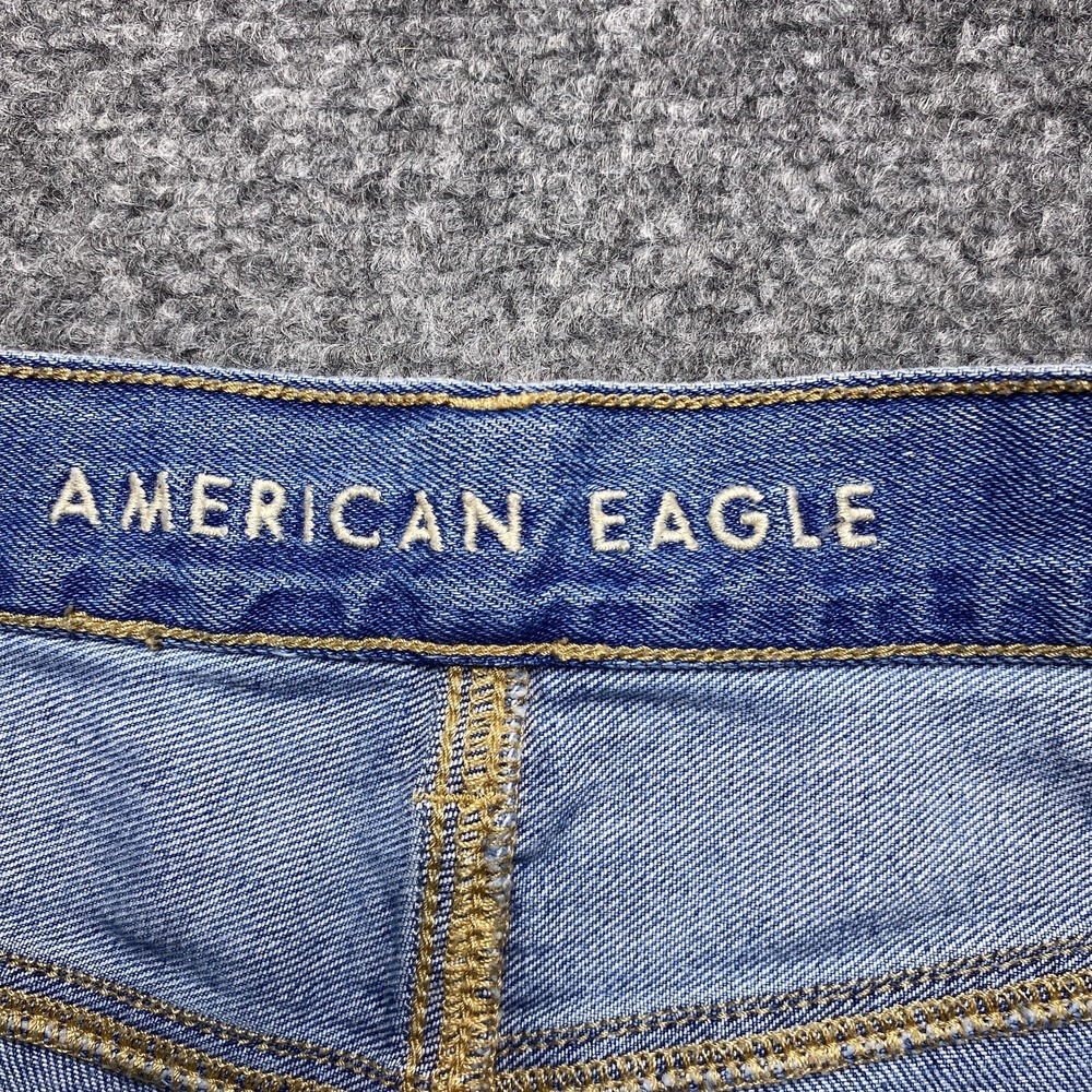 American Eagle Jeans Womens 8 Short Blue Mom Straight Distressed - Picture 7 of 12